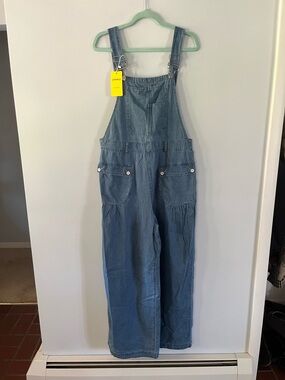Light Blue Denim Overalls Jumpsuit - Women's Casual